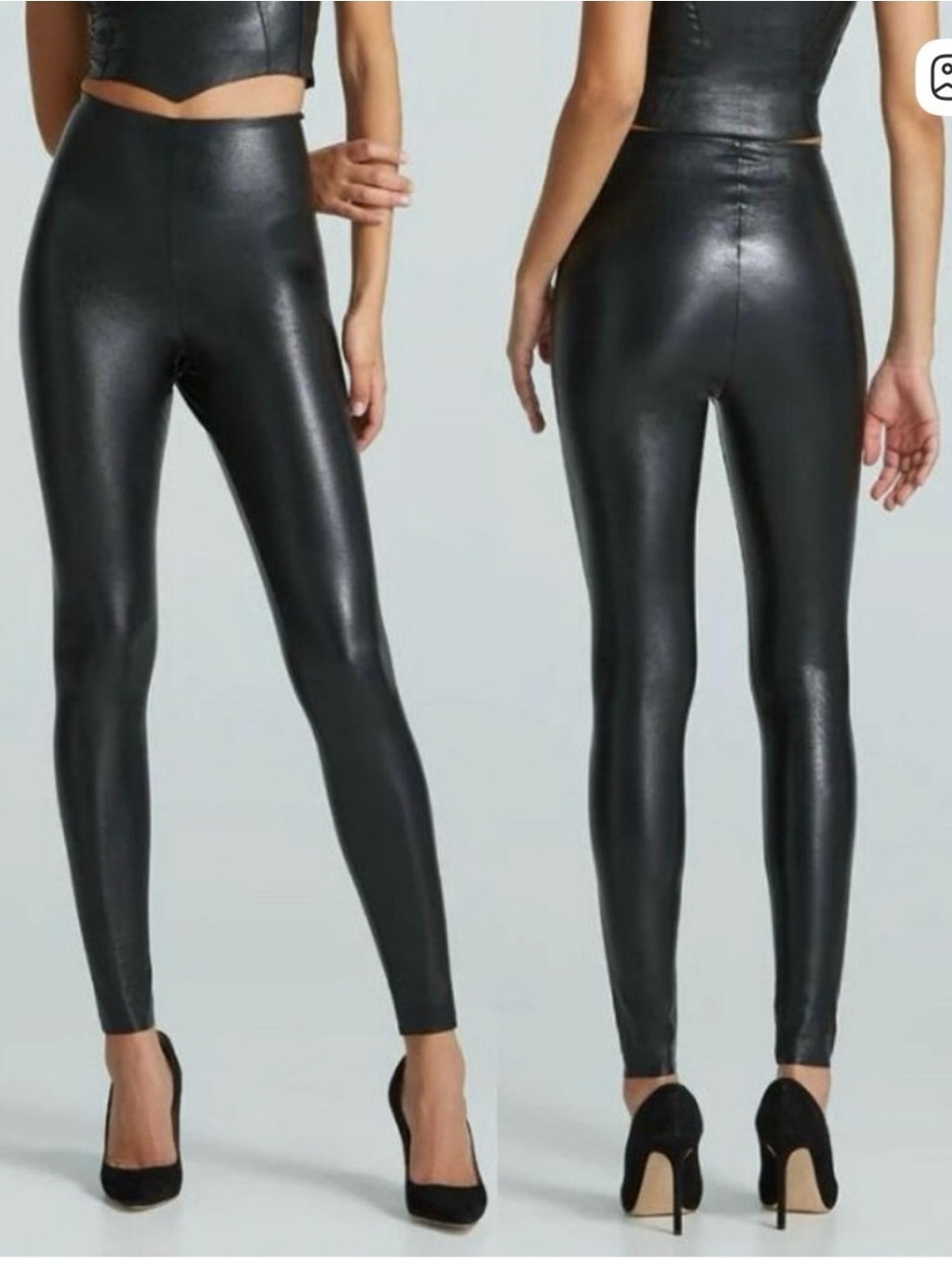 Commando Black Faux Leather High-Waist Leggings
